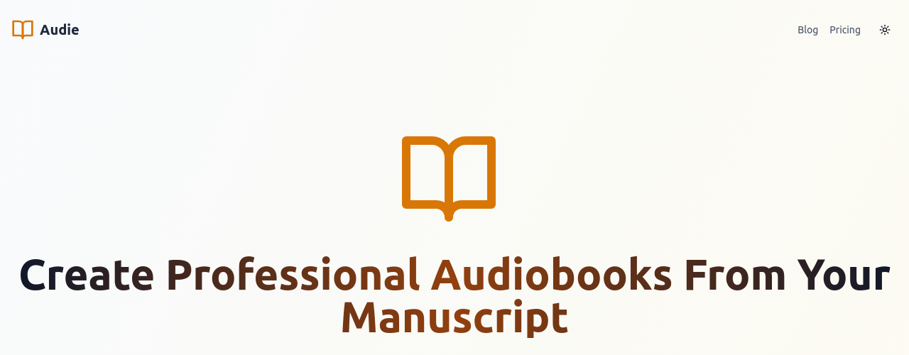 Audie.AI best ai voice generator audiobook narration interface