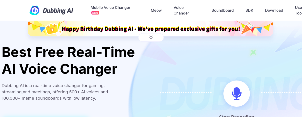 Dubbing AI best ai voice generator real-time voice changer streaming interface