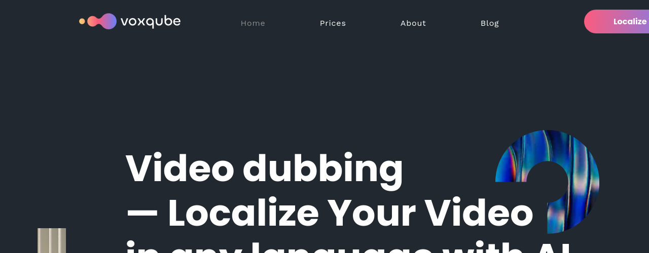 Voxqube best ai voice generator video dubbing localization interface