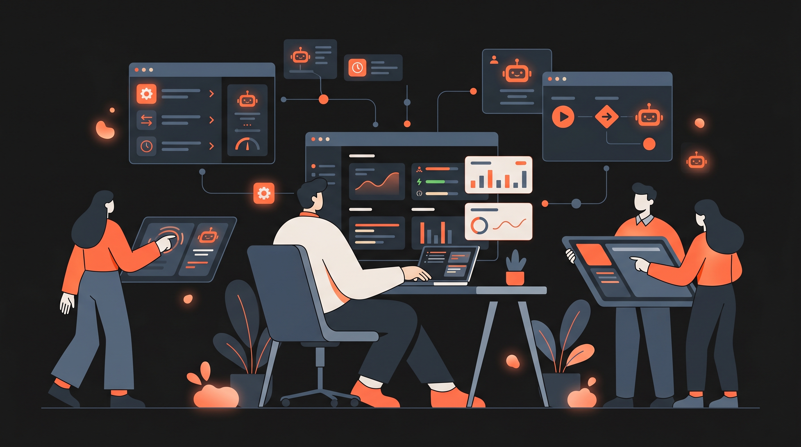 Best AI agents 2026 team managing AI automation workflows dashboards and bot integrations 